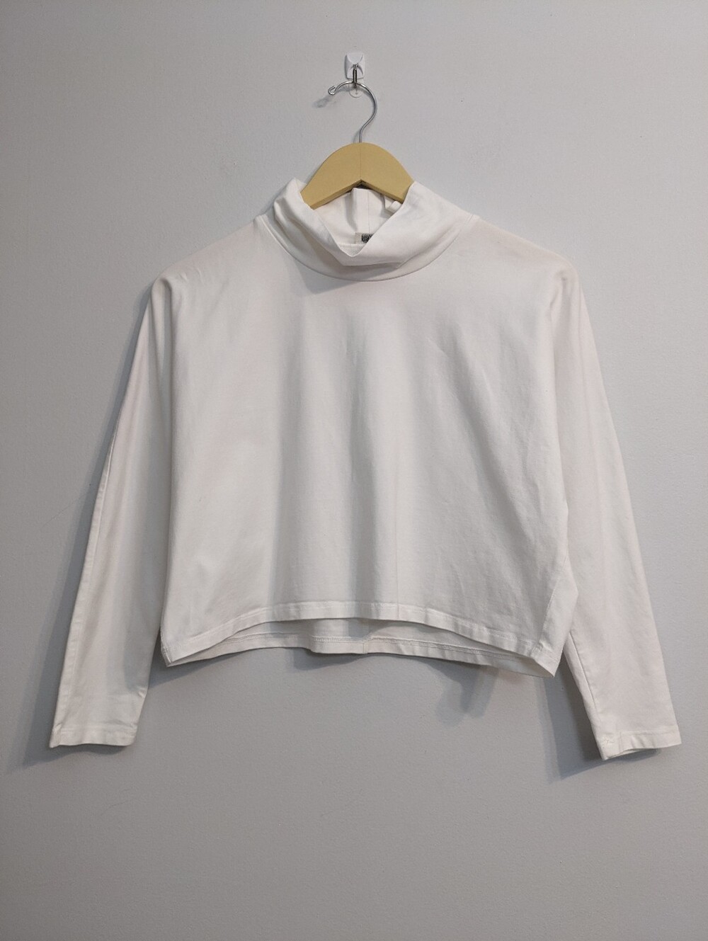 Wilfred High Loose Neck Cropped Dolman Sleeve Top | White | Size Small [*Flaw]